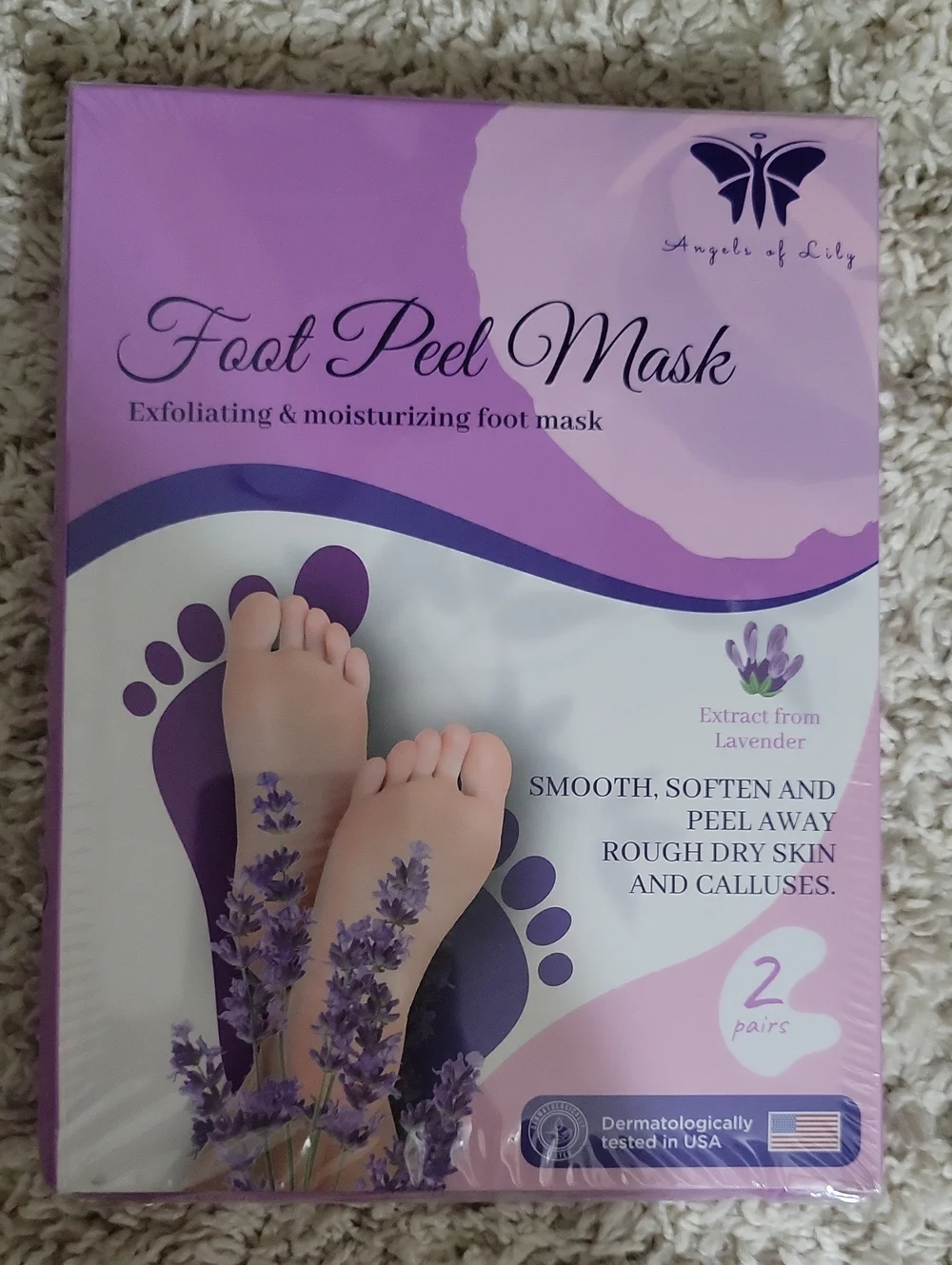 Angels of Lily Lavender Foot Peel Mask - Purple Packaging